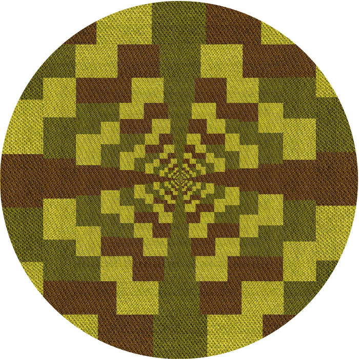 Square Patterned Brown Rug, pat1205yw