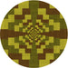 Square Patterned Brown Rug, pat1205yw