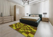 Patterned Brown Rug in a Bedroom, pat1205yw