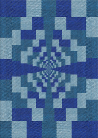 Machine Washable Transitional Blueberry Blue Rug, wshpat1205