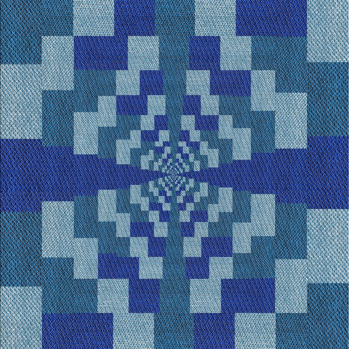 Machine Washable Transitional Blueberry Blue Rug, wshpat1205