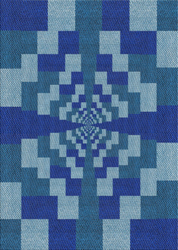 Patterned Blue Novelty Rug, pat1205