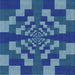 Sideview of Machine Washable Transitional Blueberry Blue Rug, wshpat1205