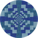 Sideview of Patterned Blue Novelty Rug, pat1205