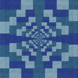 Square Patterned Blue Novelty Rug, pat1205