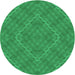 Square Patterned Neon Green Rug, pat1206grn