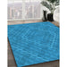 Machine Washable Transitional Blue Rug in a Family Room, wshpat1206lblu