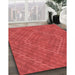 Machine Washable Transitional Red Rug in a Family Room, wshpat1206rd