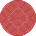 Square Patterned Red Rug, pat1206rd