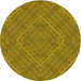 Square Patterned Orange Gold Rug, pat1206yw