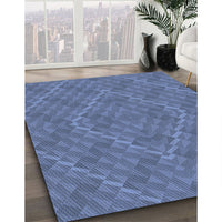 Patterned Blue Novelty Rug, pat1206