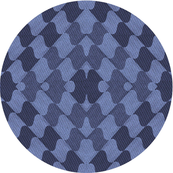 Square Patterned Blue Rug, pat1207blu