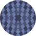 Square Patterned Blue Rug, pat1207blu