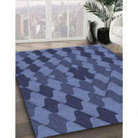 Patterned Blue Rug, pat1207blu