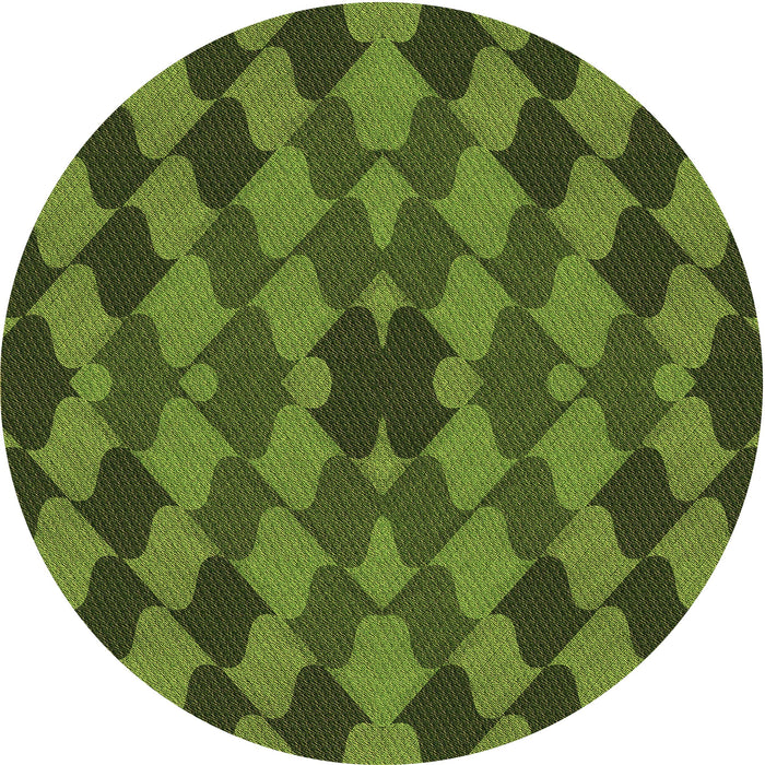 Square Machine Washable Transitional Dark Forest Green Rug in a Living Room, wshpat1207brn