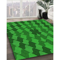 Patterned Green Rug, pat1207grn