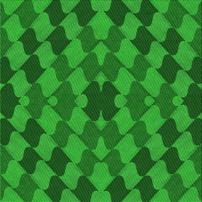 Round Machine Washable Transitional Green Rug, wshpat1207grn