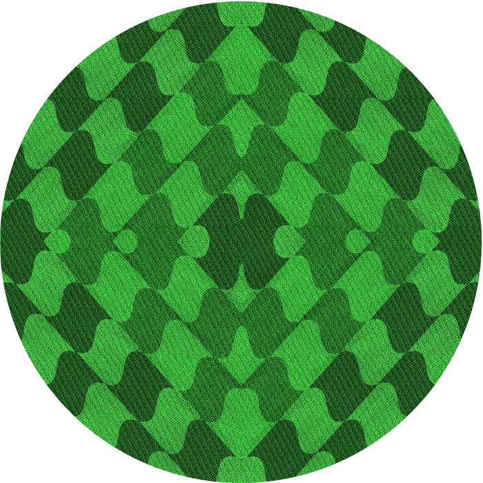 Square Patterned Green Rug, pat1207grn