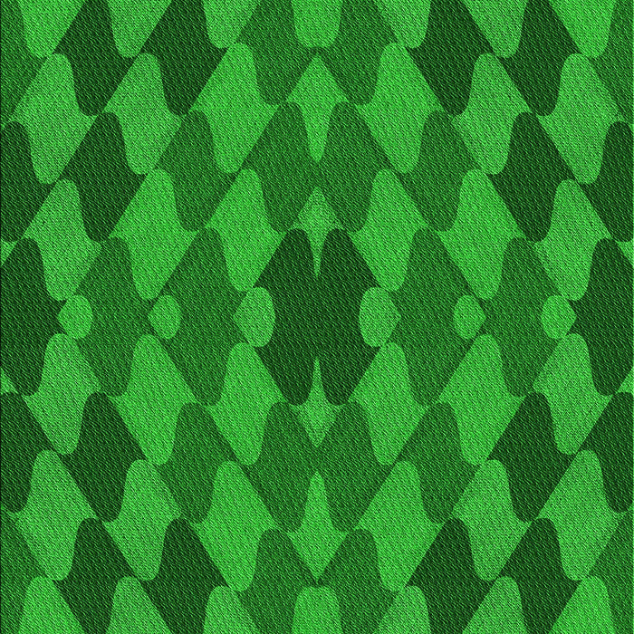 Machine Washable Transitional Green Rug, wshpat1207grn