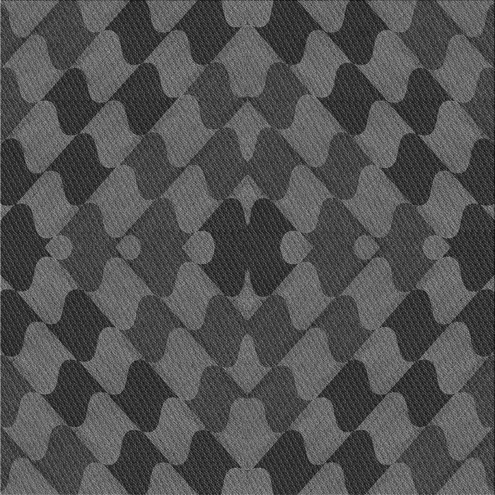 Round Machine Washable Transitional Black Rug, wshpat1207gry