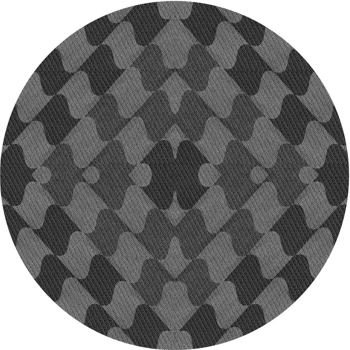 Square Patterned Black Rug, pat1207gry