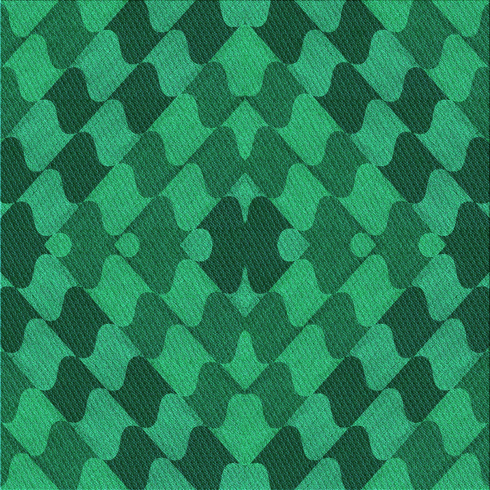 Round Machine Washable Transitional Spring Green Rug, wshpat1207lblu