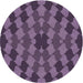 Square Patterned Plum Purple Rug, pat1207pur