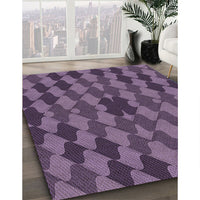 Patterned Plum Purple Rug, pat1207pur