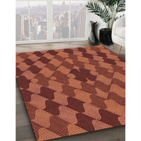 Patterned Bright Orange Rug, pat1207rd