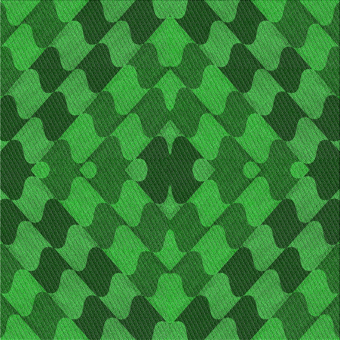 Square Patterned Neon Green Novelty Rug, pat1207