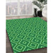 Patterned Green Rug in Family Room, pat1208grn