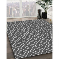 Patterned Black Rug, pat1208gry