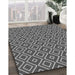 Patterned Black Rug in Family Room, pat1208gry