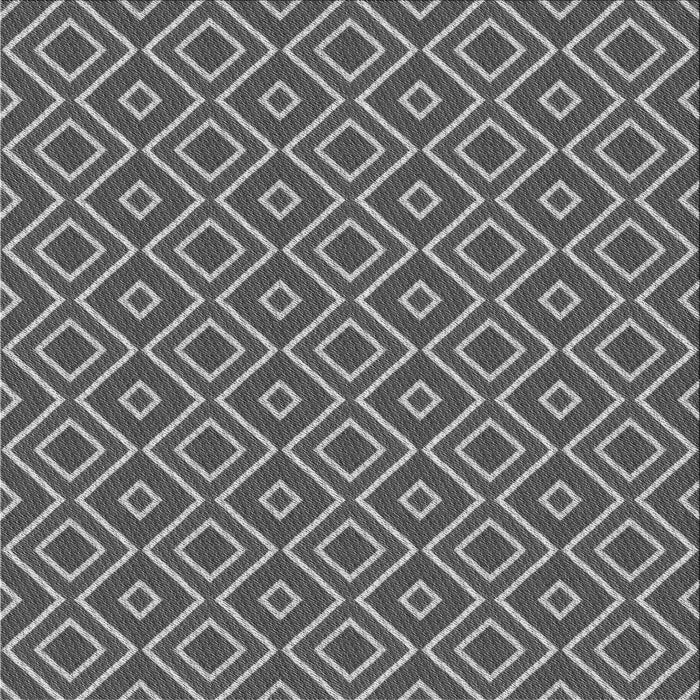 Round Patterned Black Rug, pat1208gry