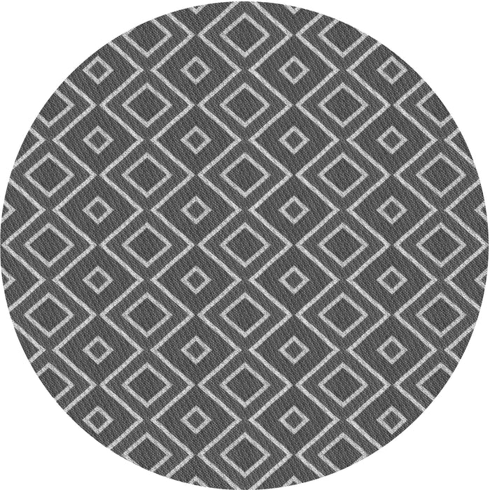 Square Patterned Black Rug, pat1208gry