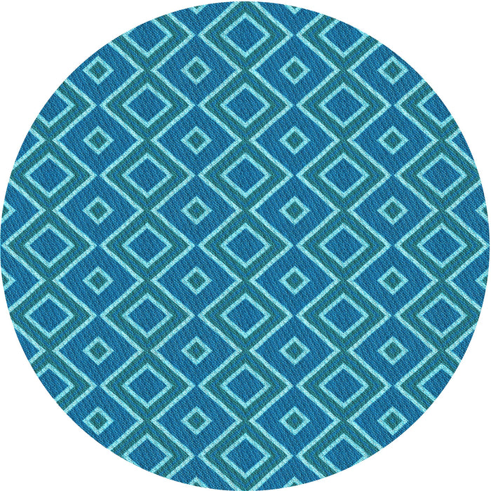 Square Patterned Blue Rug, pat1208lblu