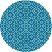 Square Patterned Blue Rug, pat1208lblu