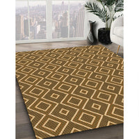 Patterned Dark Bronze Brown Rug, pat1208org