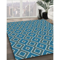 Patterned Blue Novelty Rug, pat1208