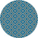 Sideview of Patterned Blue Novelty Rug, pat1208