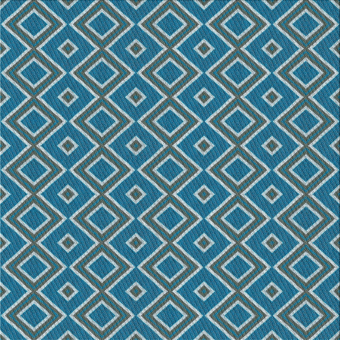 Square Patterned Blue Novelty Rug, pat1208
