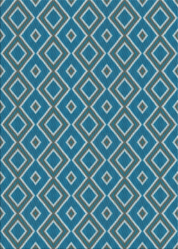 Patterned Blue Novelty Rug, pat1208