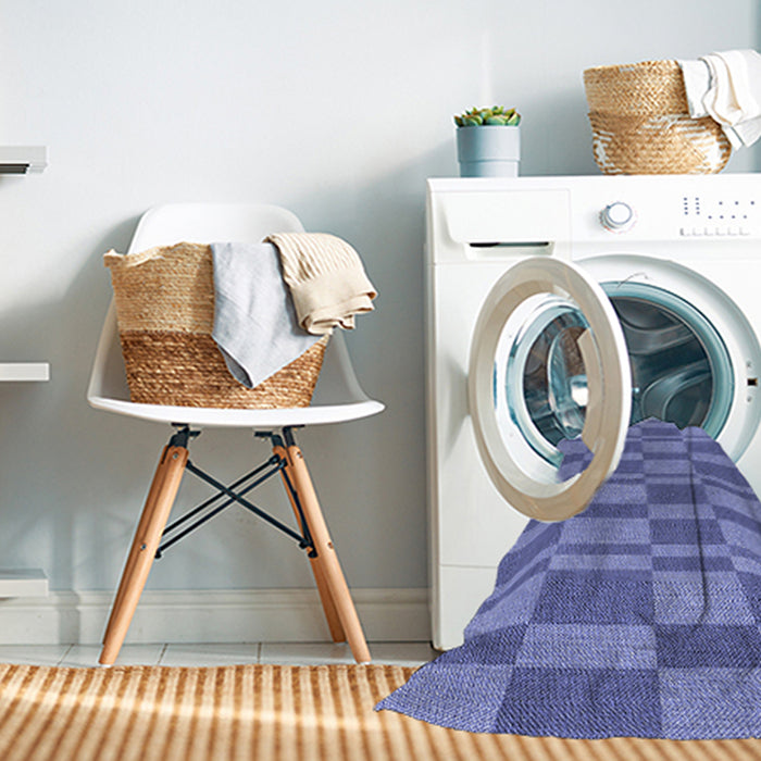 Machine Washable Transitional Denim Blue Rug in a Washing Machine, wshpat1209blu