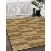 Patterned Saddle Brown Rug, pat1209brn