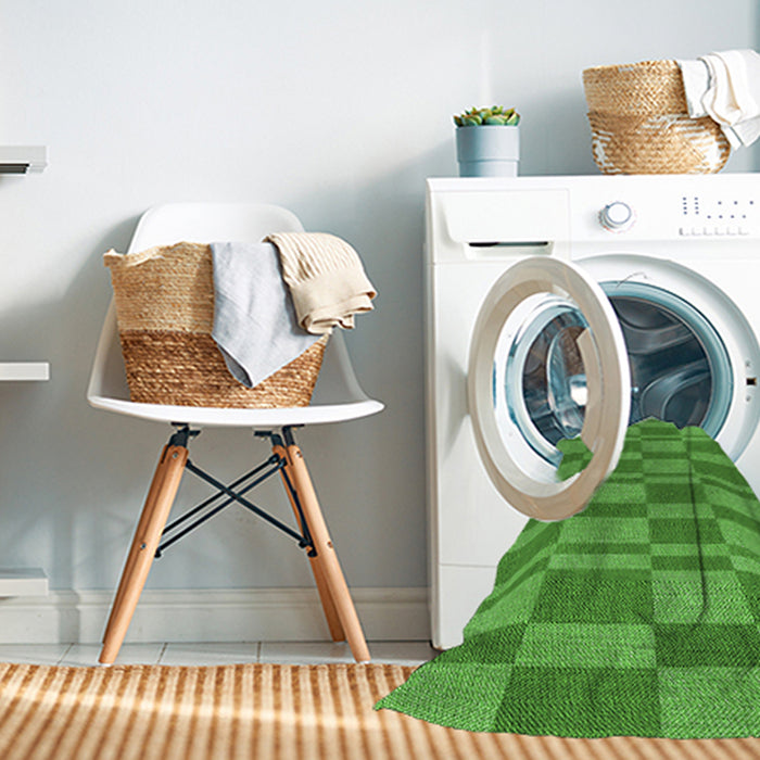 Machine Washable Transitional Green Rug in a Washing Machine, wshpat1209grn