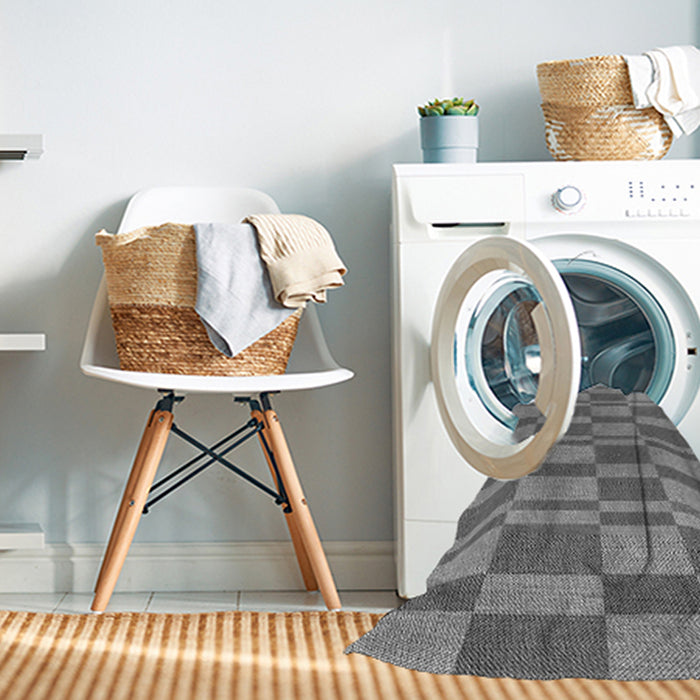 Machine Washable Transitional Grey Gray Rug in a Washing Machine, wshpat1209gry
