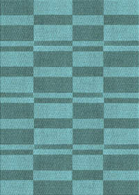 Machine Washable Transitional Turquoise Green Rug, wshpat1209lblu