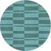 Square Patterned Turquoise Green Rug, pat1209lblu