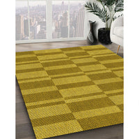 Patterned Dark Bisque Brown Rug, pat1209yw