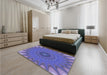 Patterned Purple Rug in a Bedroom, pat121blu